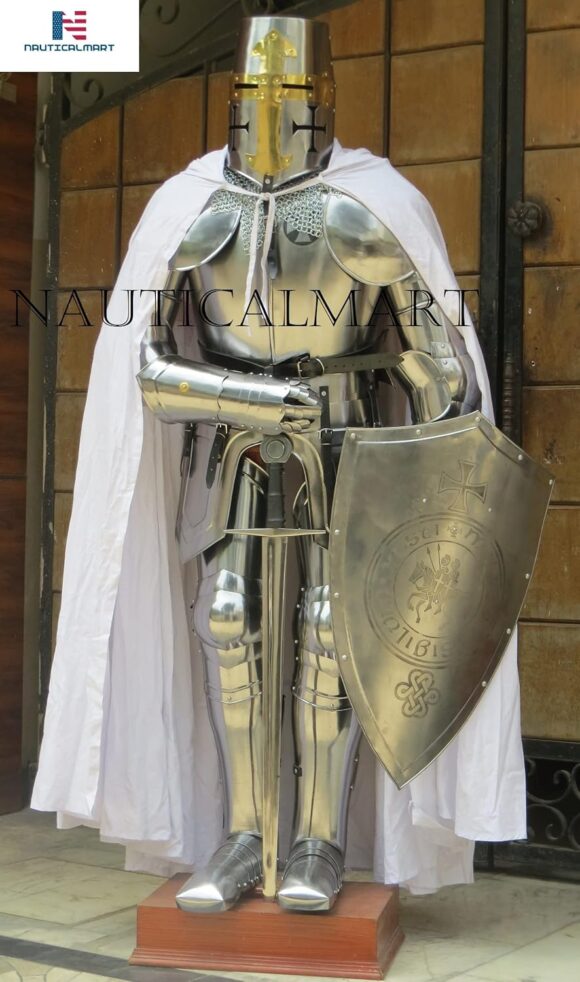 Crusader Full Suit of Armor Medieval Knight Templar - Halloween LARP - Image 4