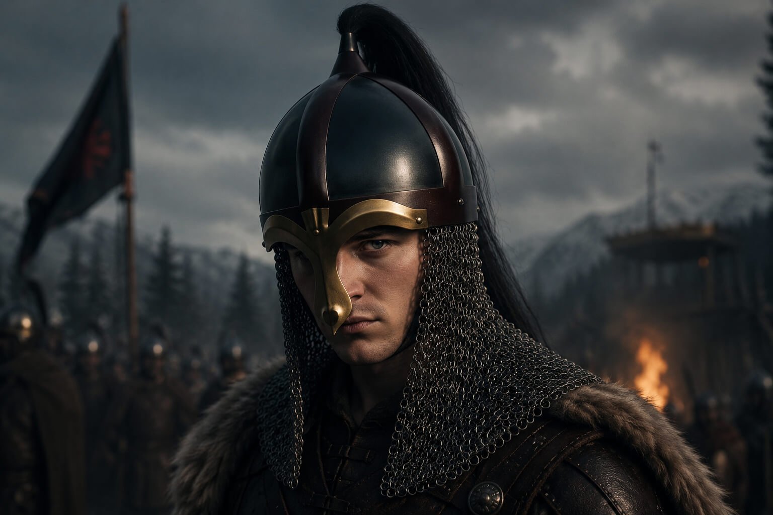 Medieval Viking Norman-Style Helmet With Chainmail - Image 6