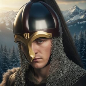 Medieval Viking Norman-Style Helmet With Chainmail