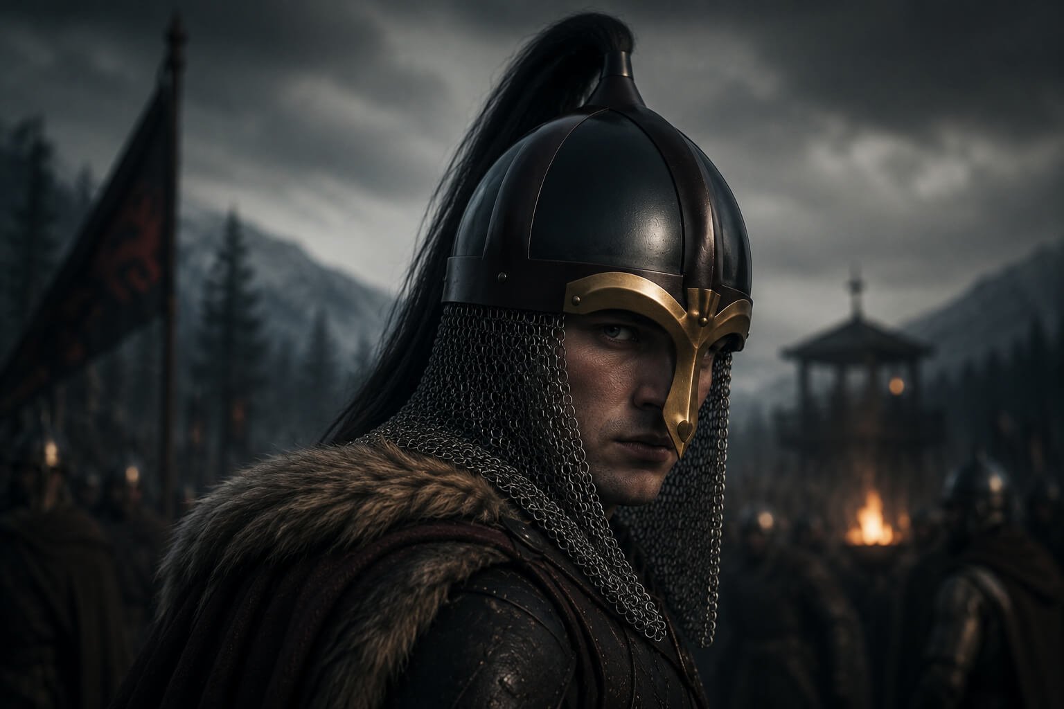 Medieval Viking Norman-Style Helmet With Chainmail - Image 5