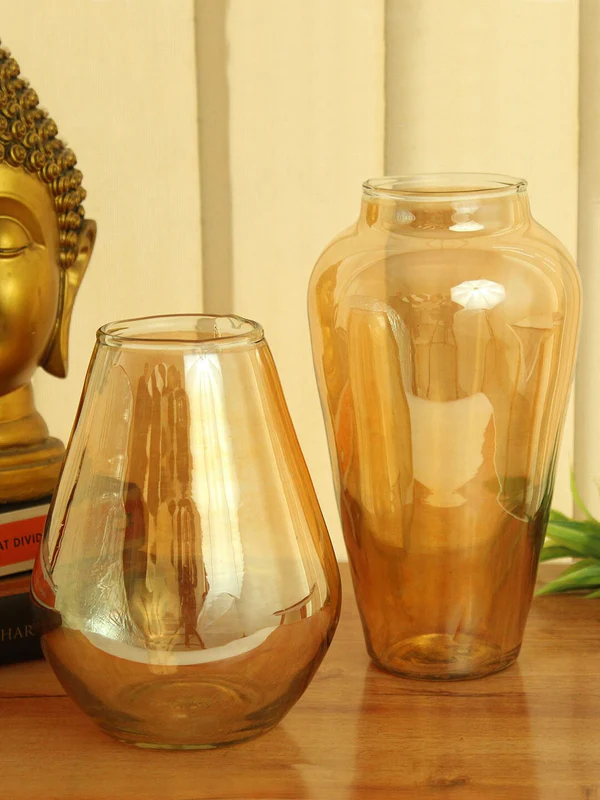 2-Pcs_Gold-Transparent_Decorative_Glass_Vases_