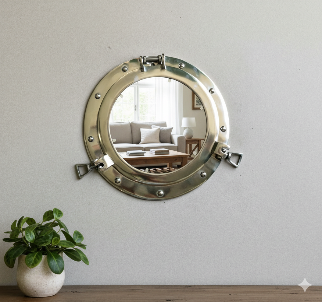 Aluminum Porthole Mirror Chrome Plated - Image 3