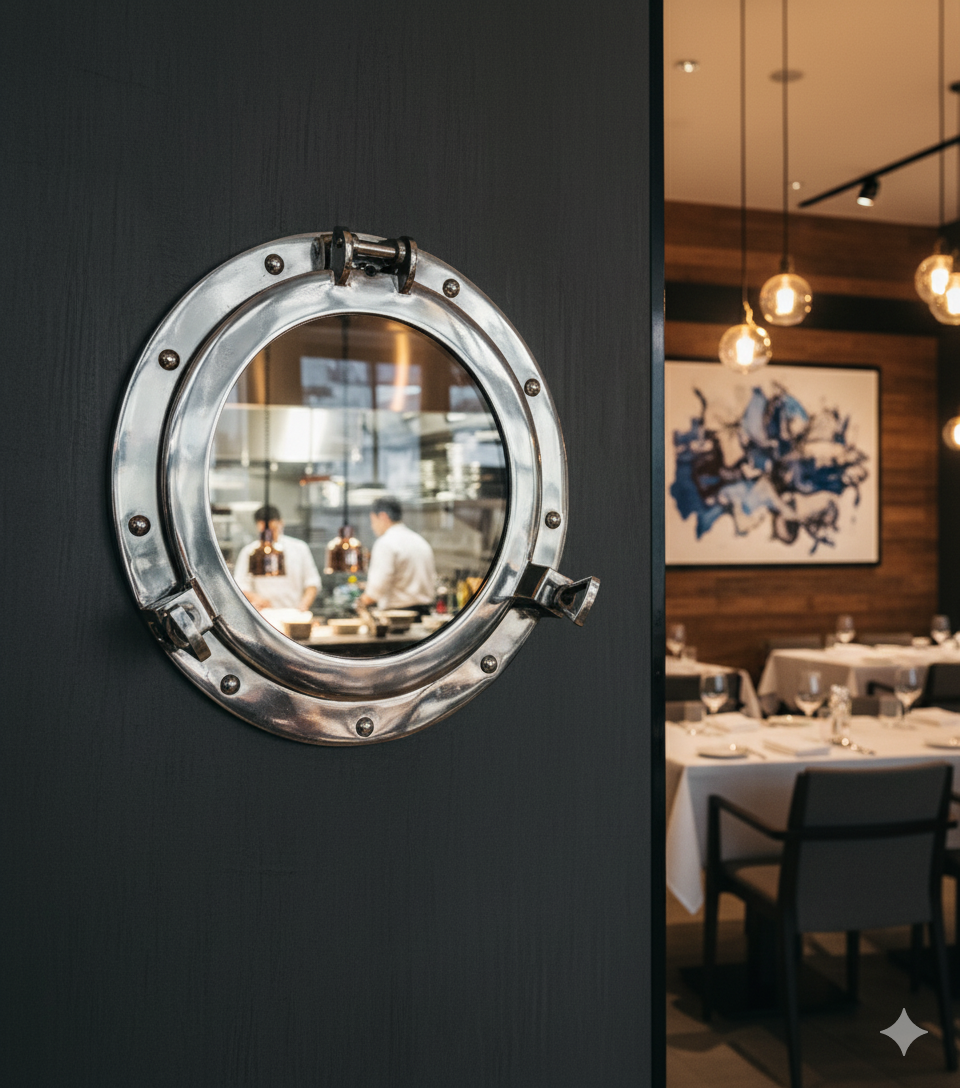Aluminum Porthole Mirror Chrome Plated - Image 4