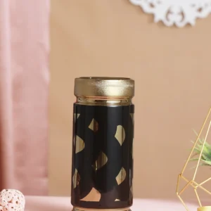 Black & Gold Toned Ceramic Flower Vase