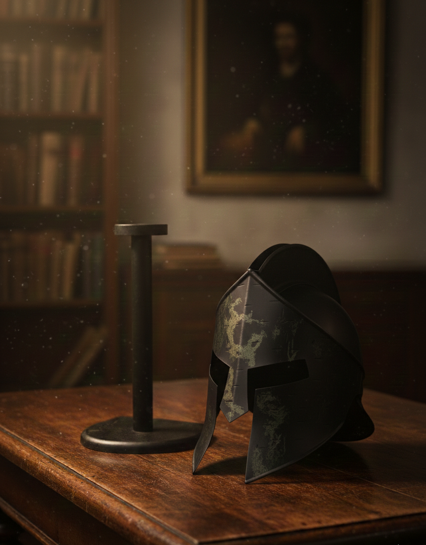 lack Knight Spartan Helmet - Image 4