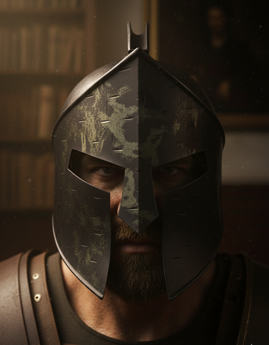 lack Knight Spartan Helmet - Image 3