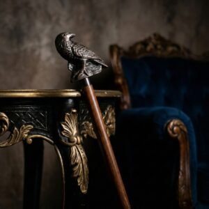 Brass Victorian Bird Head Designer Walking Stick Classic Handle Foldable Nautical Style Wooden Functional Cane Gift for Men and Women
