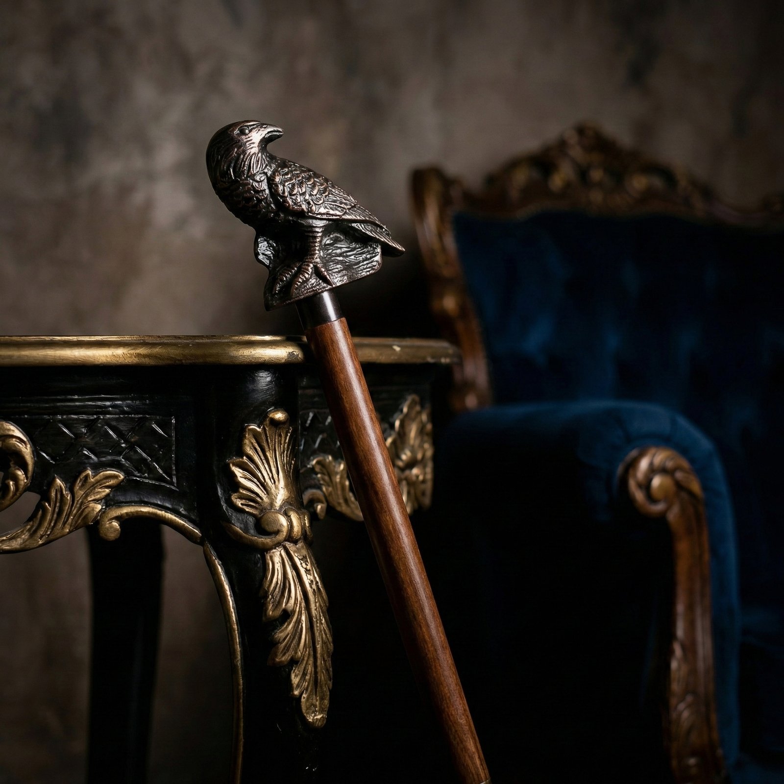 Brass Victorian Bird Head Designer Walking Stick Classic Handle Foldable Nautical Style Wooden Functional Cane Gift for Men and Women