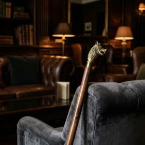Designer Walking Stick Gentlemen Gift Lion Head Style Wooden Cane Stick