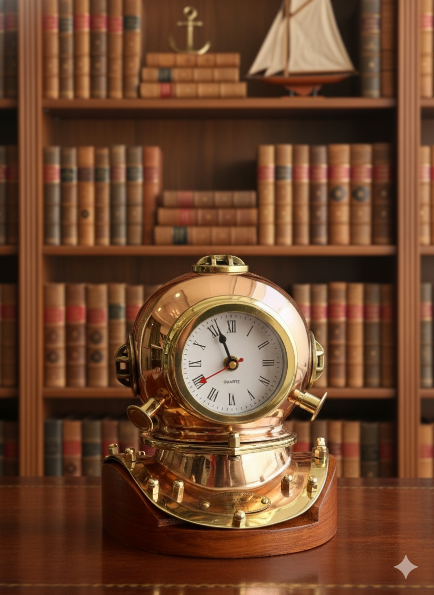 Divers Helmet Clock – Nautical Home Decor Accessory