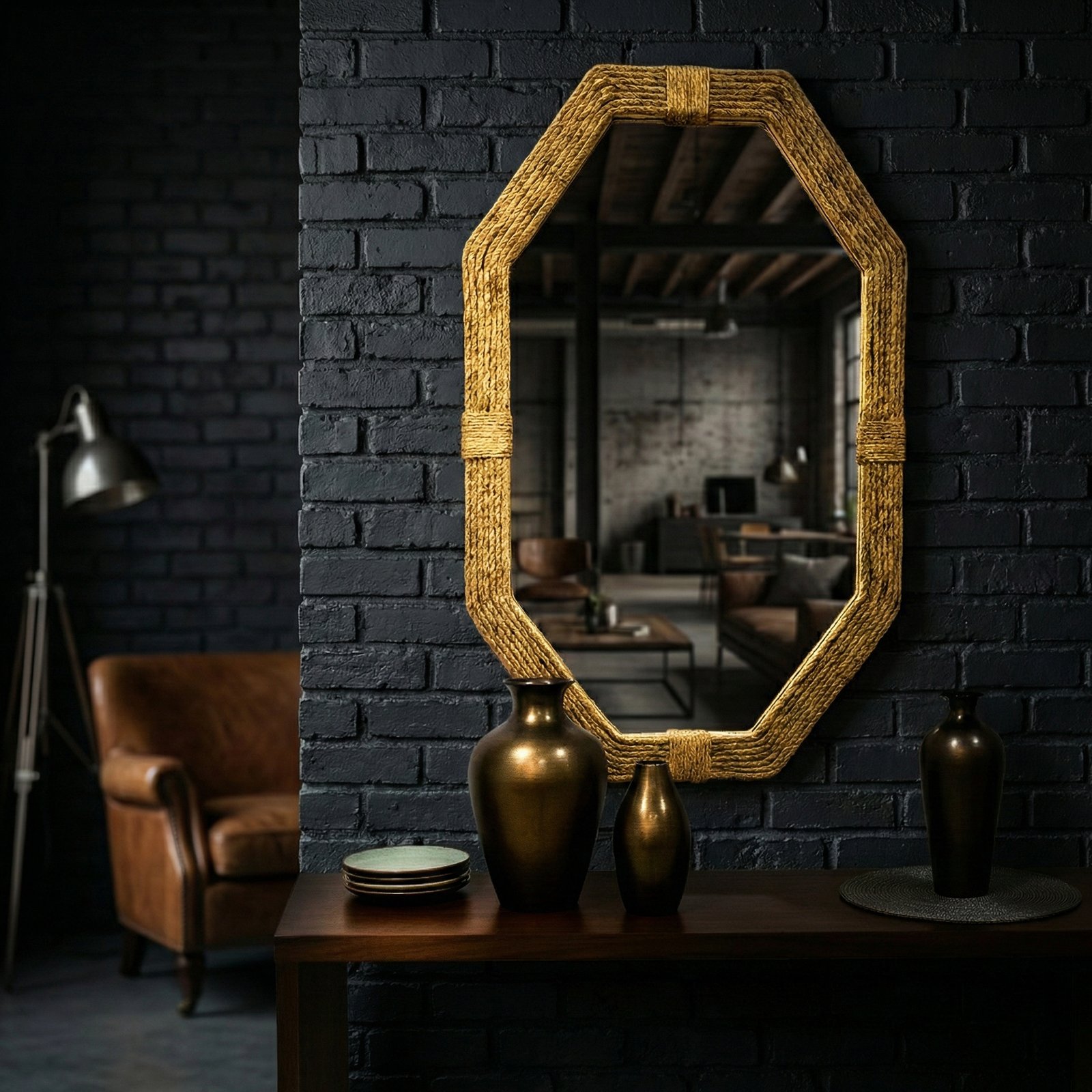 Large Nautical Jute Mirror For Bathroom Nautical Roped Wall Mirror Home Decor