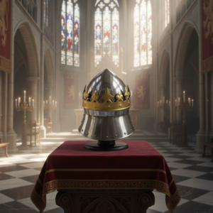 Medieval King Richard Lionheart Two-Tone Crown Helmet Knight Armor Replica For Reenactment