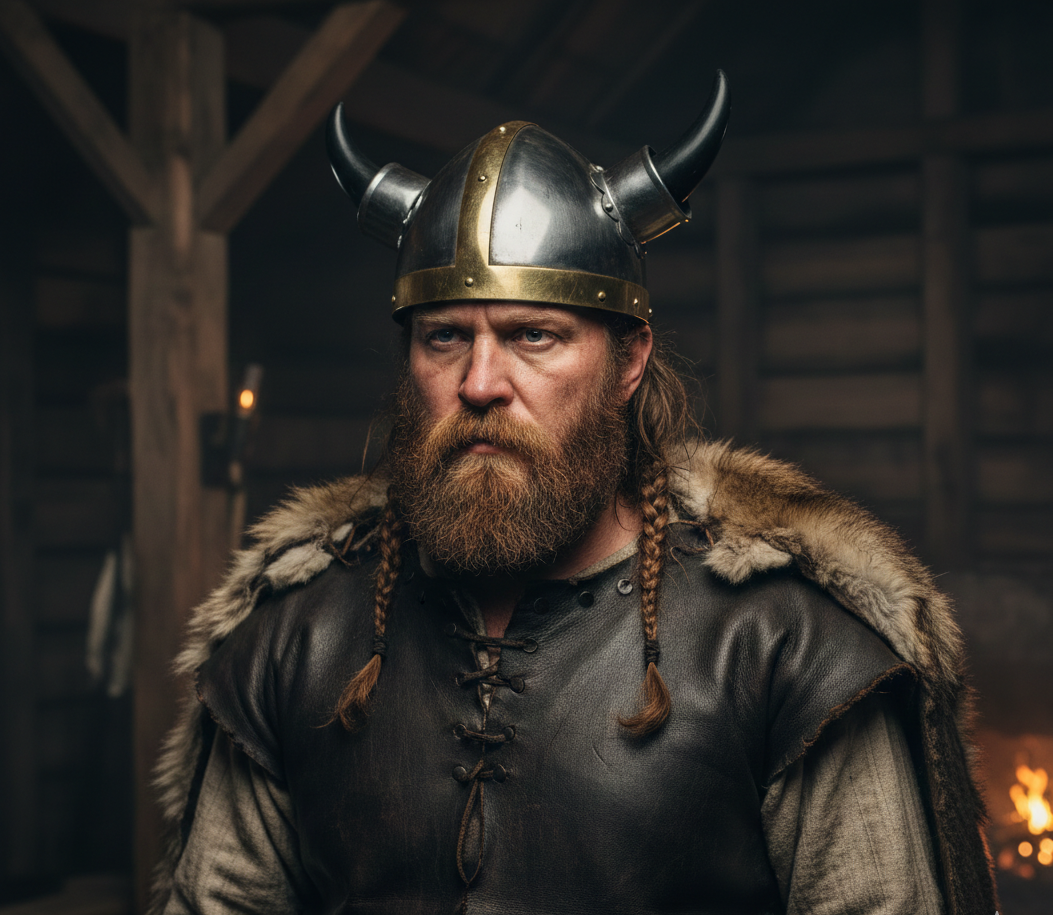 Medieval Viking Armor Helmet With Horns