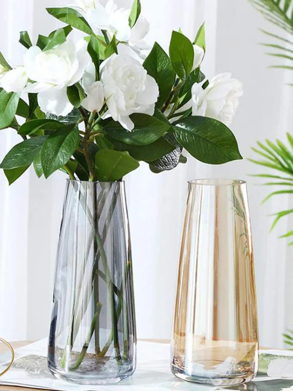 Set_Of_2_Transparent_Black___Gold_Solid_Glass_Vases