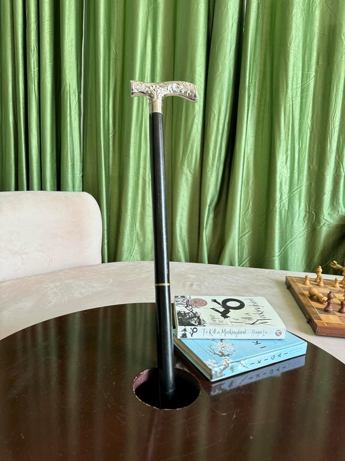 Wooden Stick For Men & Women – Silver Tone Derby Cane – Handmade Vintage Walking Stick Gift For Seniors & Collectors - Image 4
