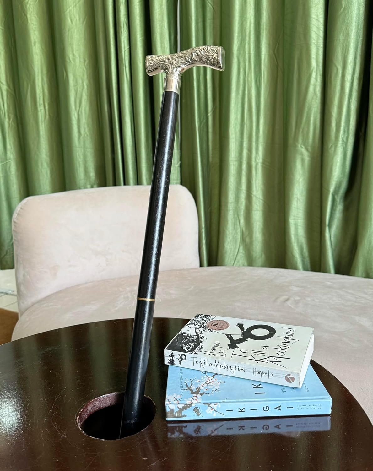 Wooden Stick For Men & Women – Silver Tone Derby Cane – Handmade Vintage Walking Stick Gift For Seniors & Collectors - Image 5