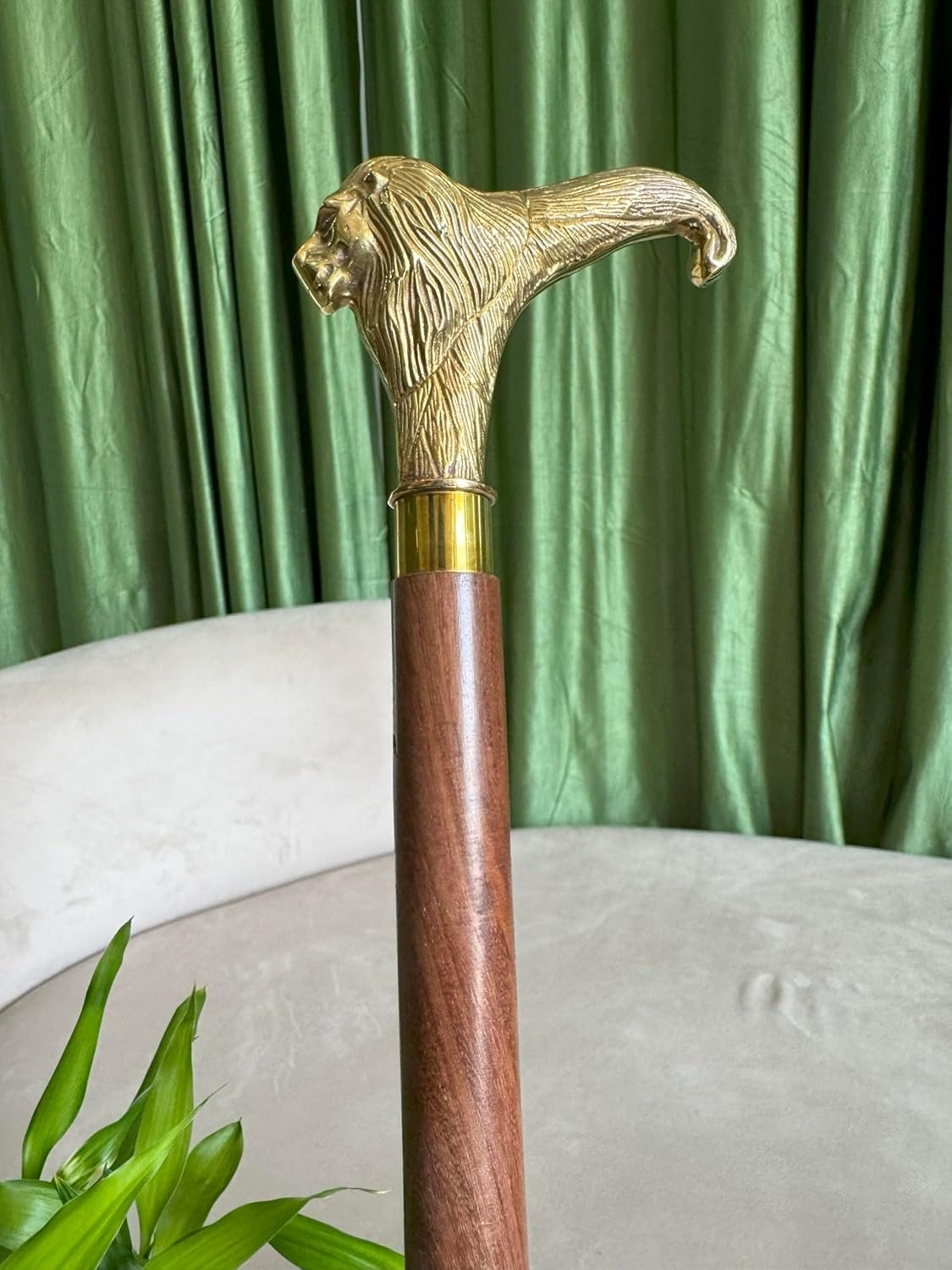 Wooden Walking Stick For Men Women Seniors Lightweight Detachable Handmade Cane With Decorative Brass Handle Unique Gift For Adults - Image 2