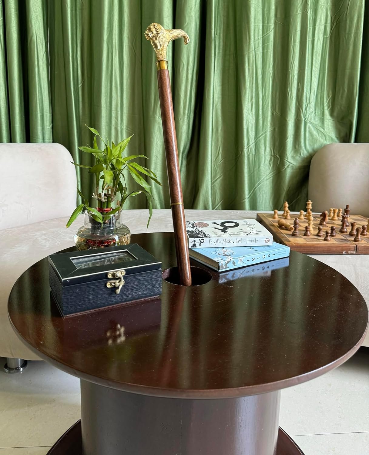 Wooden Walking Stick For Men Women Seniors Lightweight Detachable Handmade Cane With Decorative Brass Handle Unique Gift For Adults - Image 3
