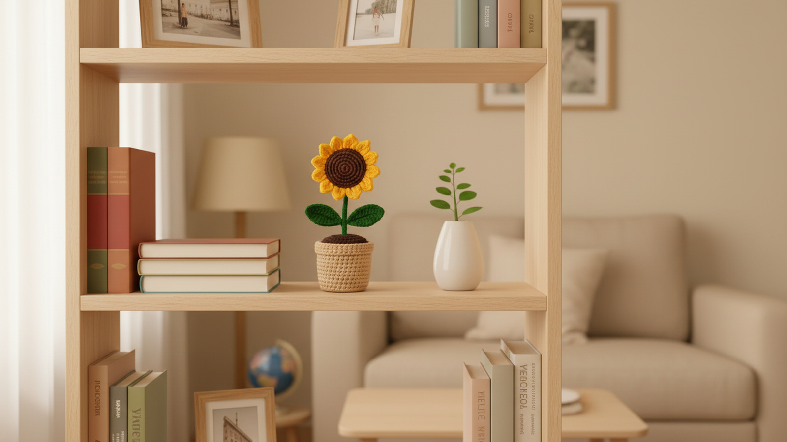 Handmade Crochet Sunflower Pot – Eco-Friendly Knitted Flower Plant For Home Decor