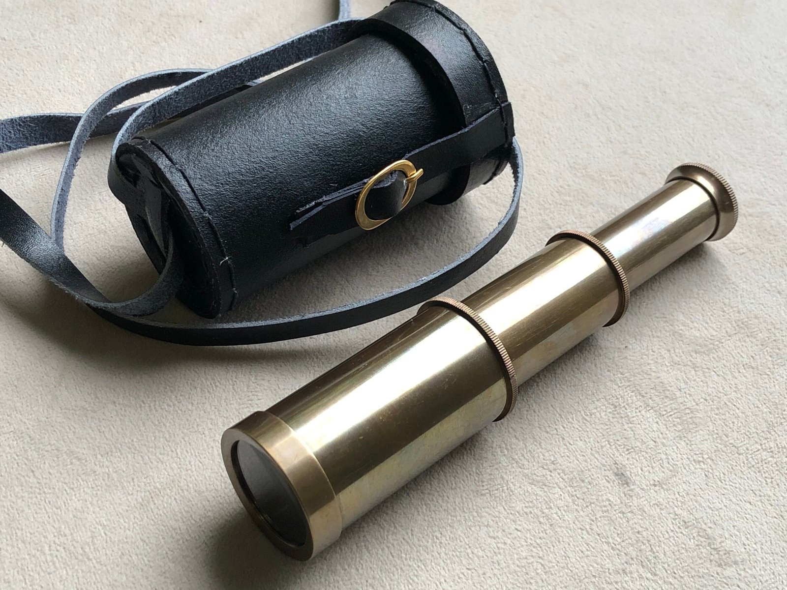 NauticalMart 6 Inch Antique Finish Brass Telescope Vintage Replica with Leather Case, Ideal Nautical Gift for Collectors and Outdoor Enthusiasts - Image 10