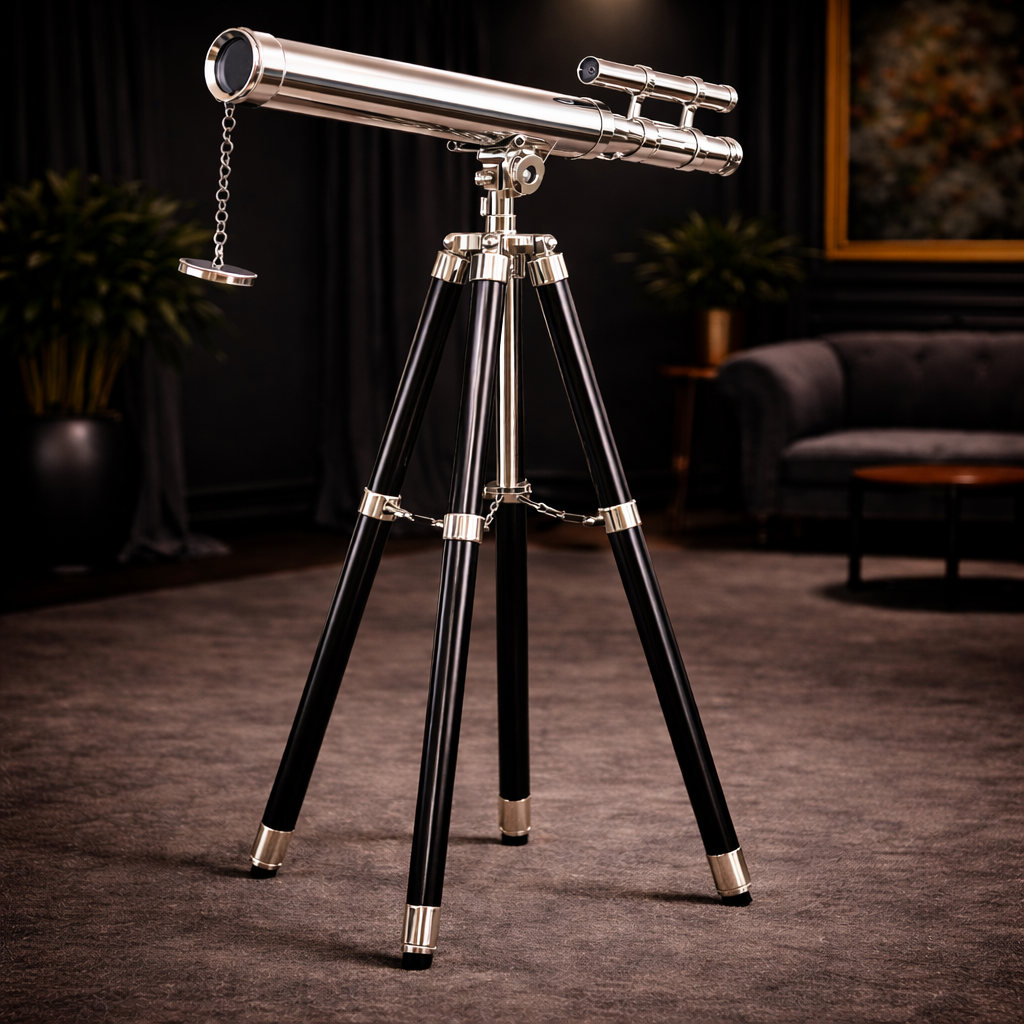 Historium Vault Chrome Griffith Astro Floor Standing Telescope 18″ with Tripod Stand with 45″ Base
