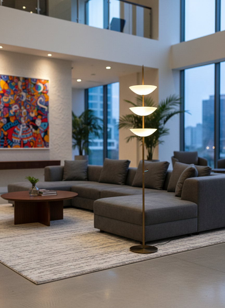 Tiered Bowl FloorWall Lamp - Image 3