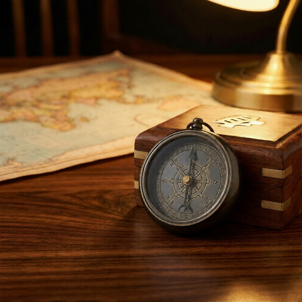 May Your Faith Always Guide You Brass Antique Finish Nautical Vintage Directional Magnetic Compass With Famous Scripture Quote Engraved Baptism Gifts