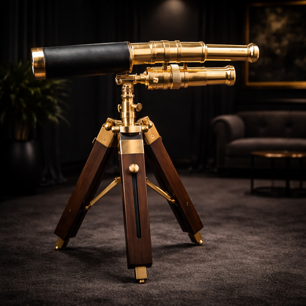 Classy Vintage 10″ Ross London Polish Stand Telescope Double Barrel