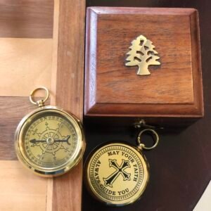 May Your Faith Always Guide You Brass Nautical Vintage Directional Magnetic Compass With Famous Scripture Quote Engraved Baptism Gifts