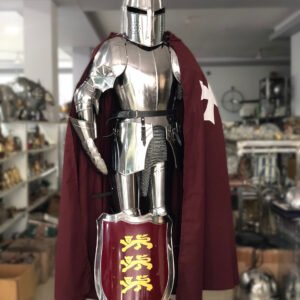Historium Vault Crusader Full Suit Of Armor 6 Feet Wearable Medieval Knight Armor 18 Gauge Steel For Reenactments & LARP