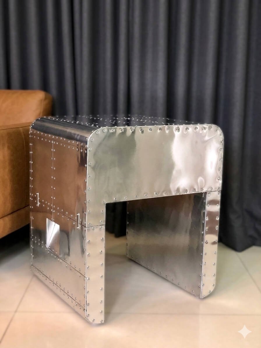 Aviator Industrial Side Table END Table Aluminium Furniture - Image 5