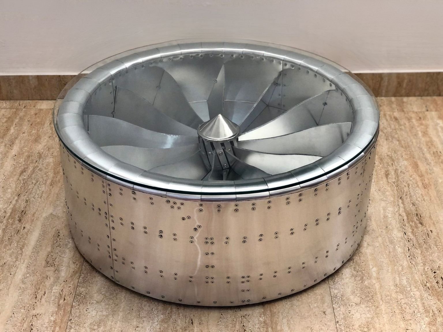Historium Vault Round Aviator Jet Engine Turbine Coffee Table Aluminium Furniture - Image 5