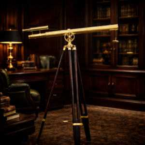 US Navy Griffith Astro Telescope Double Barrel Telescope W/Tripod Stand with Free Gold Wire Basket