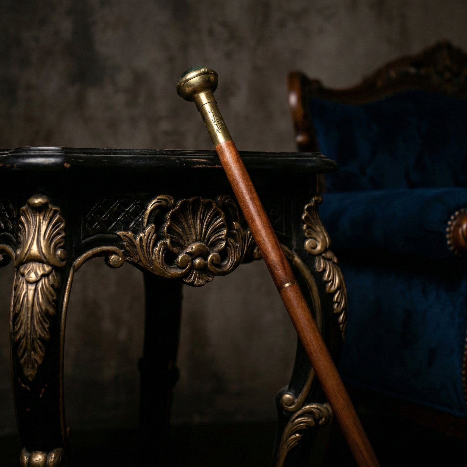 Compass brass walking stick