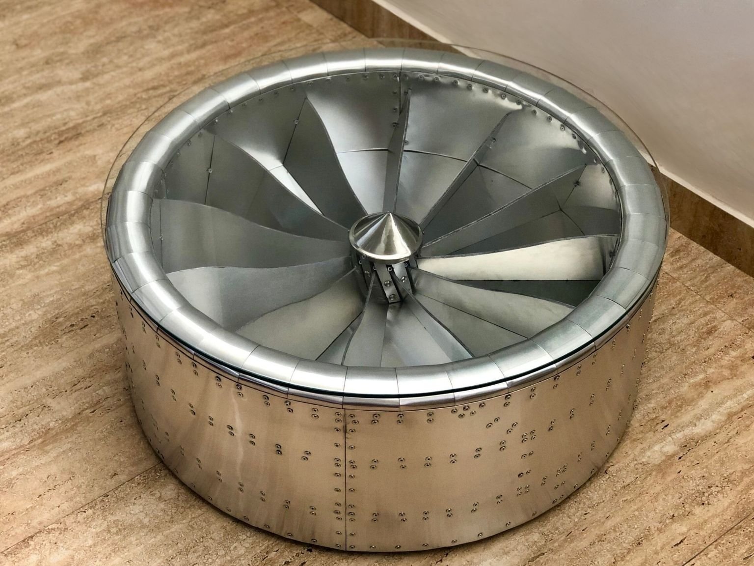 Historium Vault Round Aviator Jet Engine Turbine Coffee Table Aluminium Furniture - Image 6