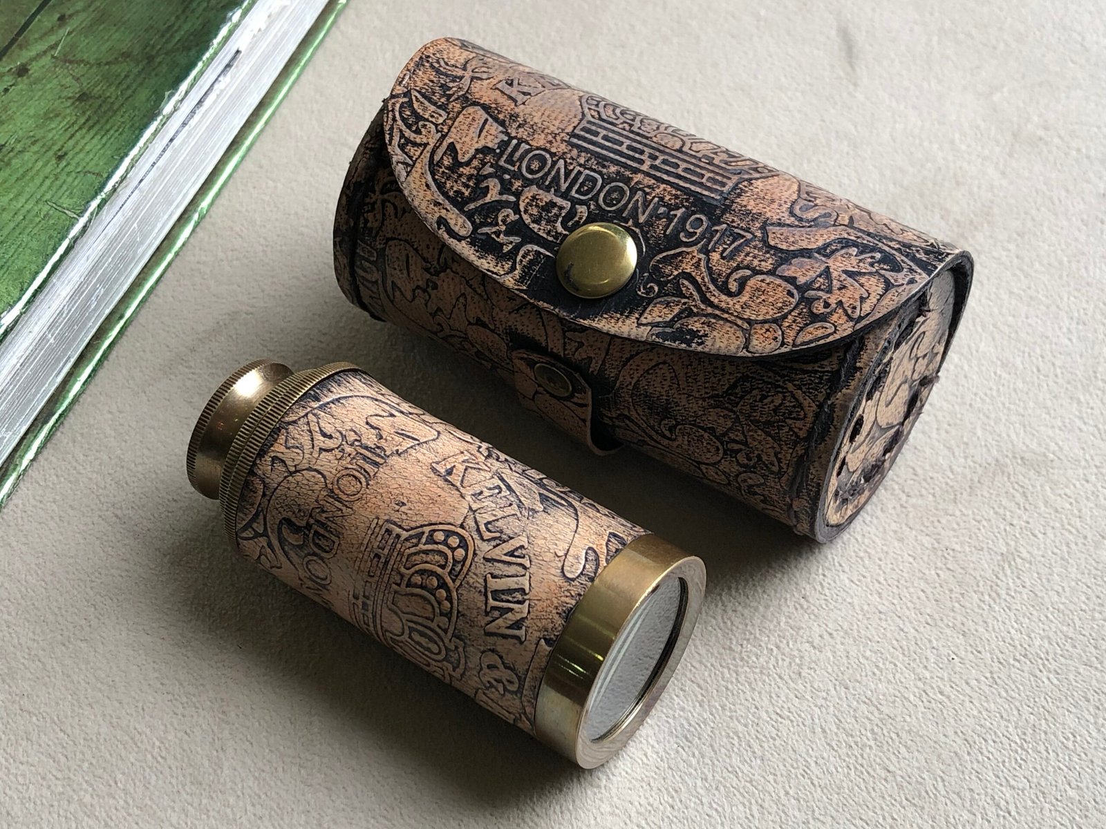Nautical Handheld Pirate Brass Telescope with BoxCase,Sailor Home Decor Pirate Captain Boat Gift (6 Kelvin & Hughes) Collectible Gift, Perfect for Christmas & Holiday Gifting - Image 9