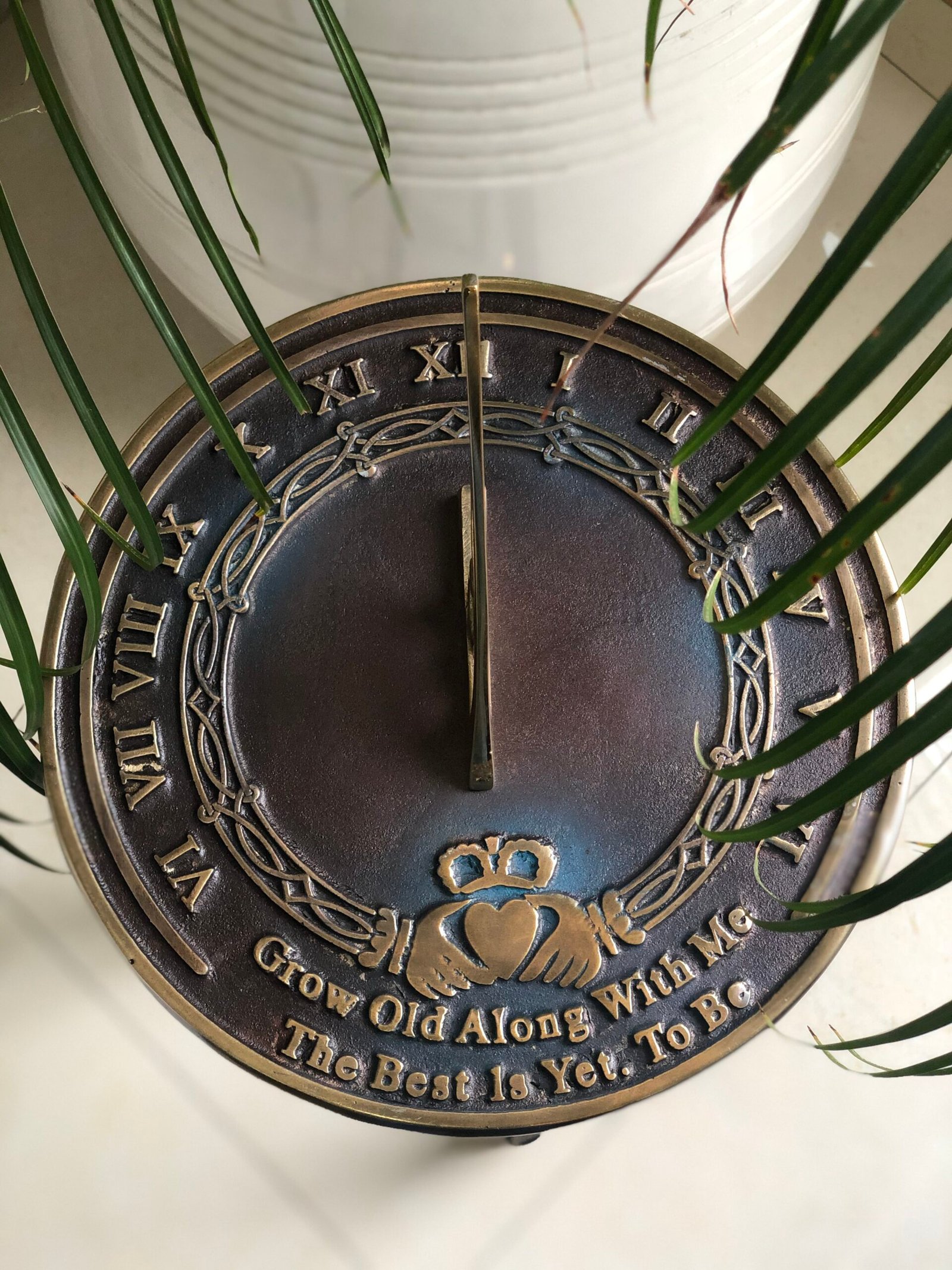 Garden Sundial Grow Old With Me – The Best Is Yet To Be (Copper Antique), Unique Wedding Gift Idea For Parents, Engraved Anniversary Sundial, Home Decor - Image 2