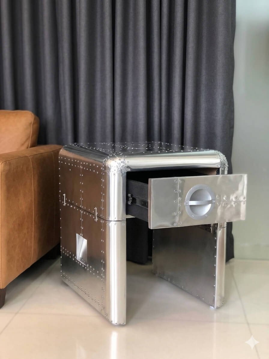 Aviator Industrial Side Table END Table Aluminium Furniture - Image 4