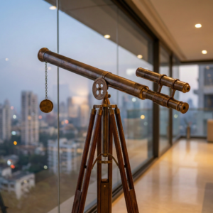 Historium Vault Floor Standing Antique Brass Griffith Astro Telescope 64″ Vintage