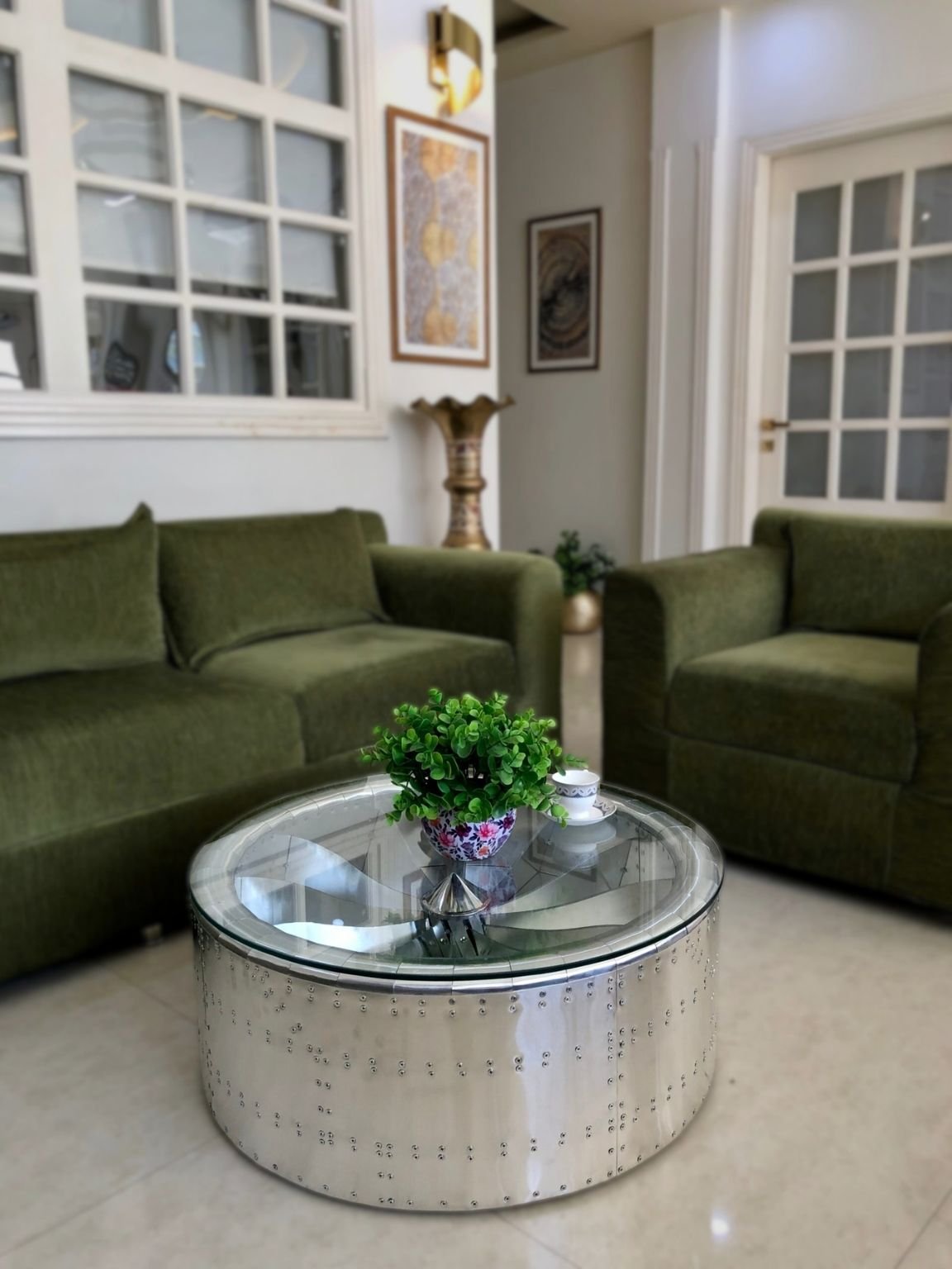 Historium Vault Round Aviator Jet Engine Turbine Coffee Table Aluminium Furniture - Image 3