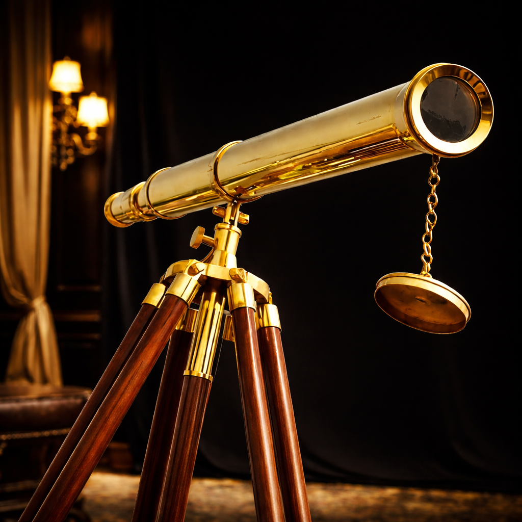 Floor Standing Brass Harbor Master Telescope, 60″, Brass