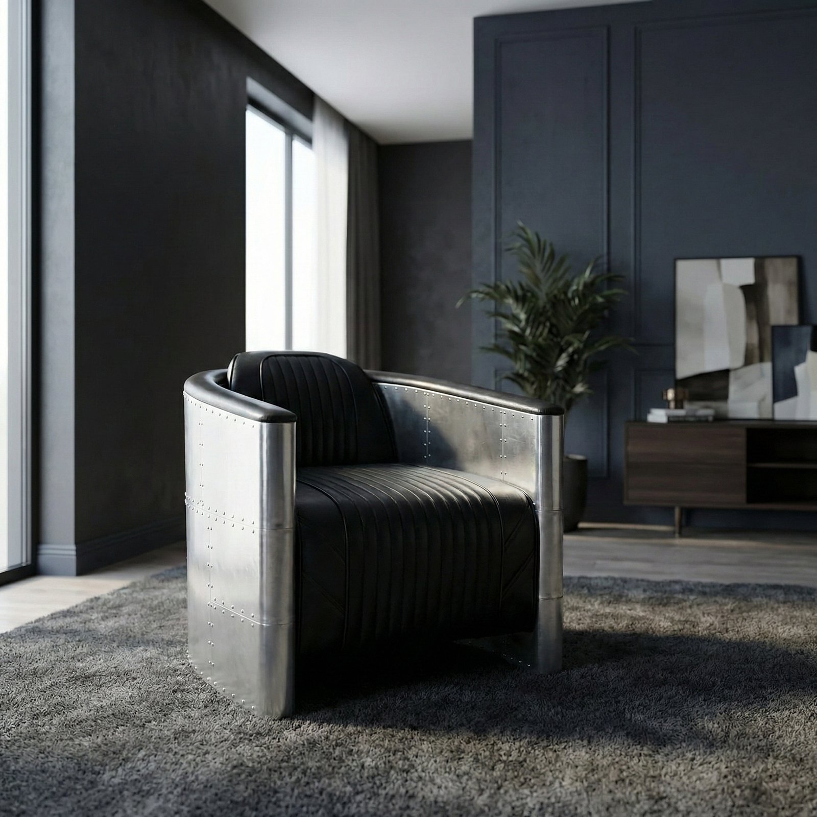 Historium Vault Visibility Lounge Chair in Black Living Room Furniture