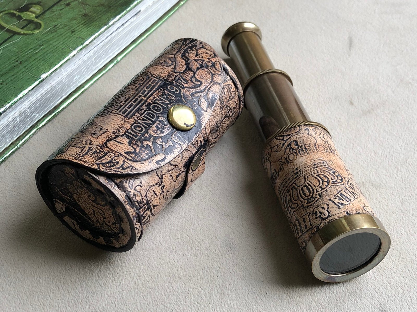 Nautical Handheld Pirate Brass Telescope with BoxCase,Sailor Home Decor Pirate Captain Boat Gift (6 Kelvin & Hughes) Collectible Gift, Perfect for Christmas & Holiday Gifting - Image 3