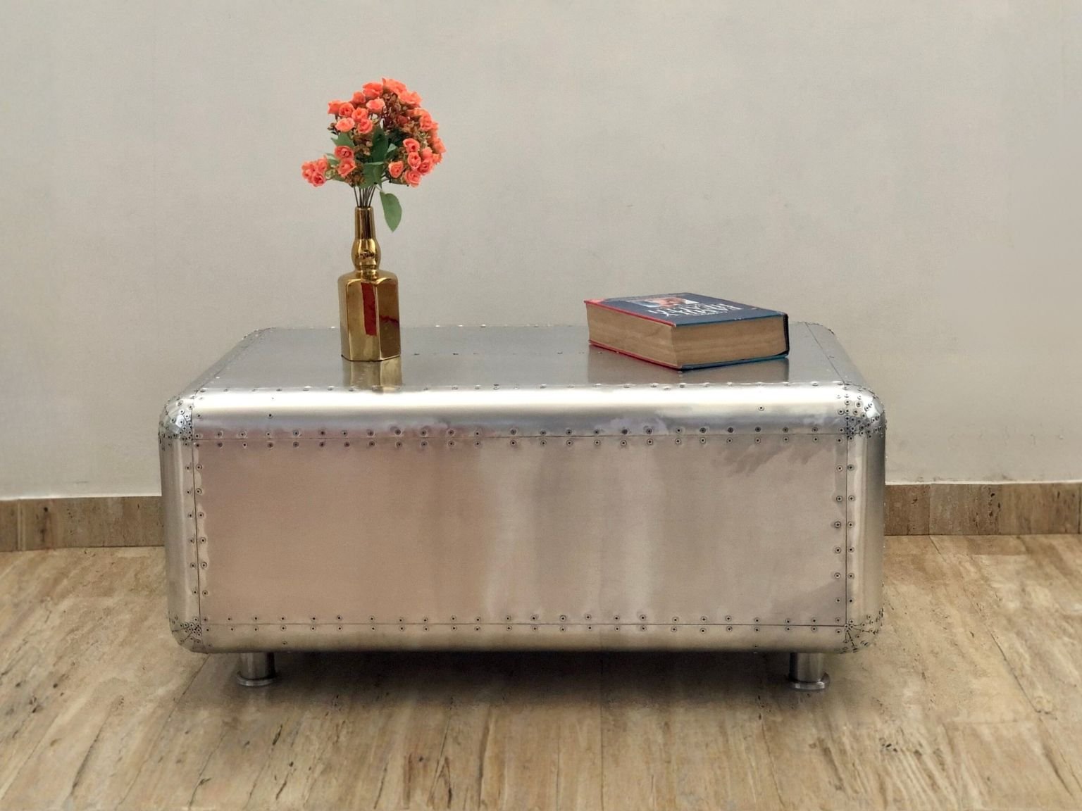Historium Vault Aviator Coffee Table One Drawer Accent Storage Table Living Room Center Tables Home & Office Decor Furniture - Image 6
