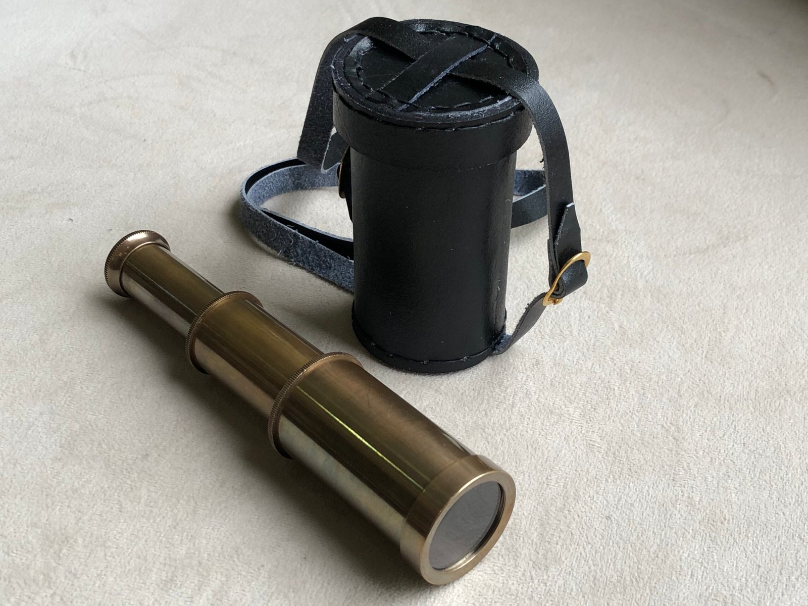 NauticalMart 6 Inch Antique Finish Brass Telescope Vintage Replica with Leather Case, Ideal Nautical Gift for Collectors and Outdoor Enthusiasts - Image 9