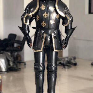 Historium Vault Knight Suit of Armor Medieval Crusade Knight Costume Black Knights breastplate