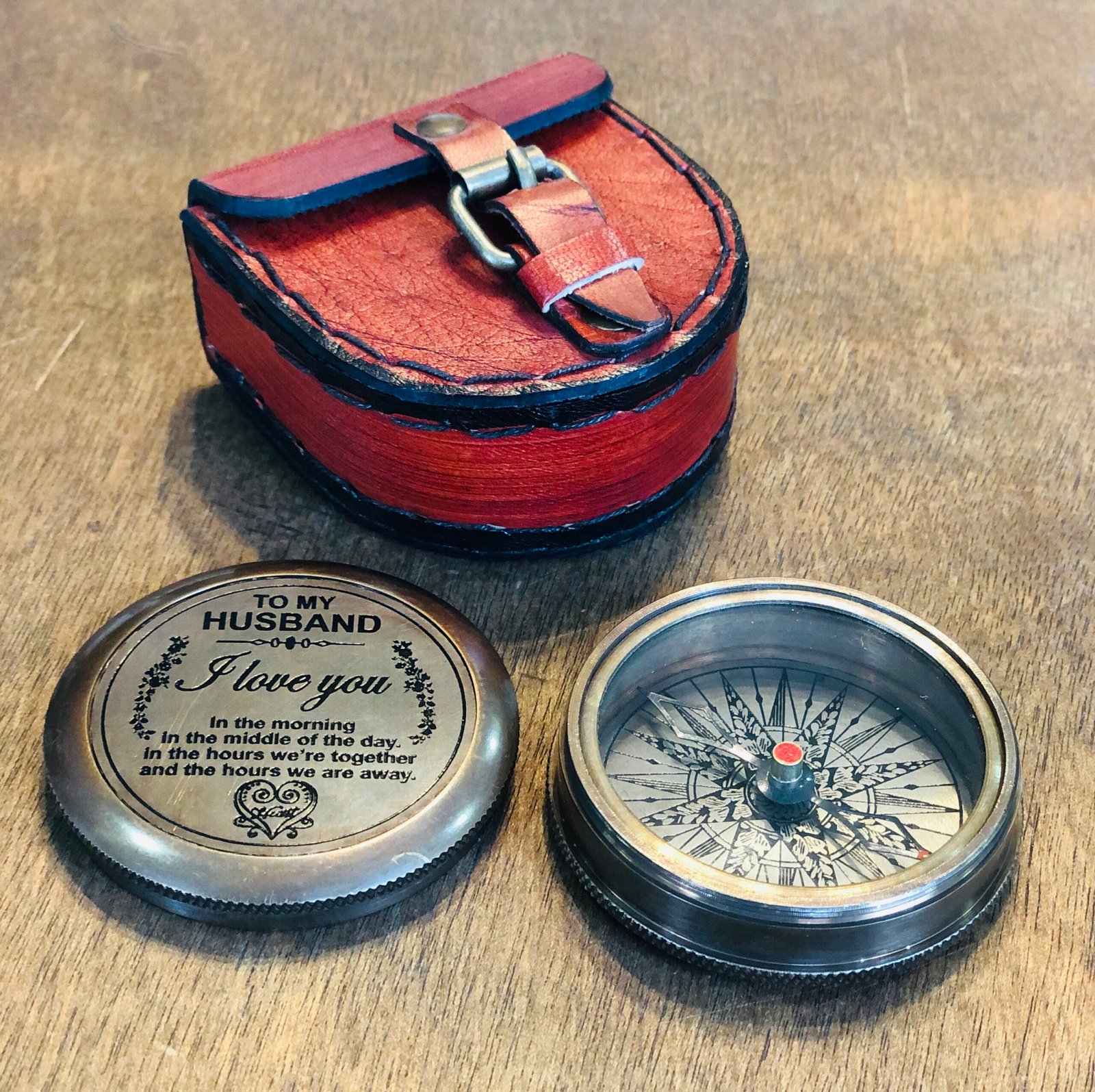 To My Husband I Love You, Brass Compass Engraved Gifts For Men, Bronze Gifts For Men, Romantic Gifts For Him_Her - Image 3