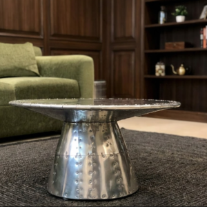 Historium Vault Aluminum Round End Table Aviator Mushroom Shape Industrial Side Table Living Room Decoration