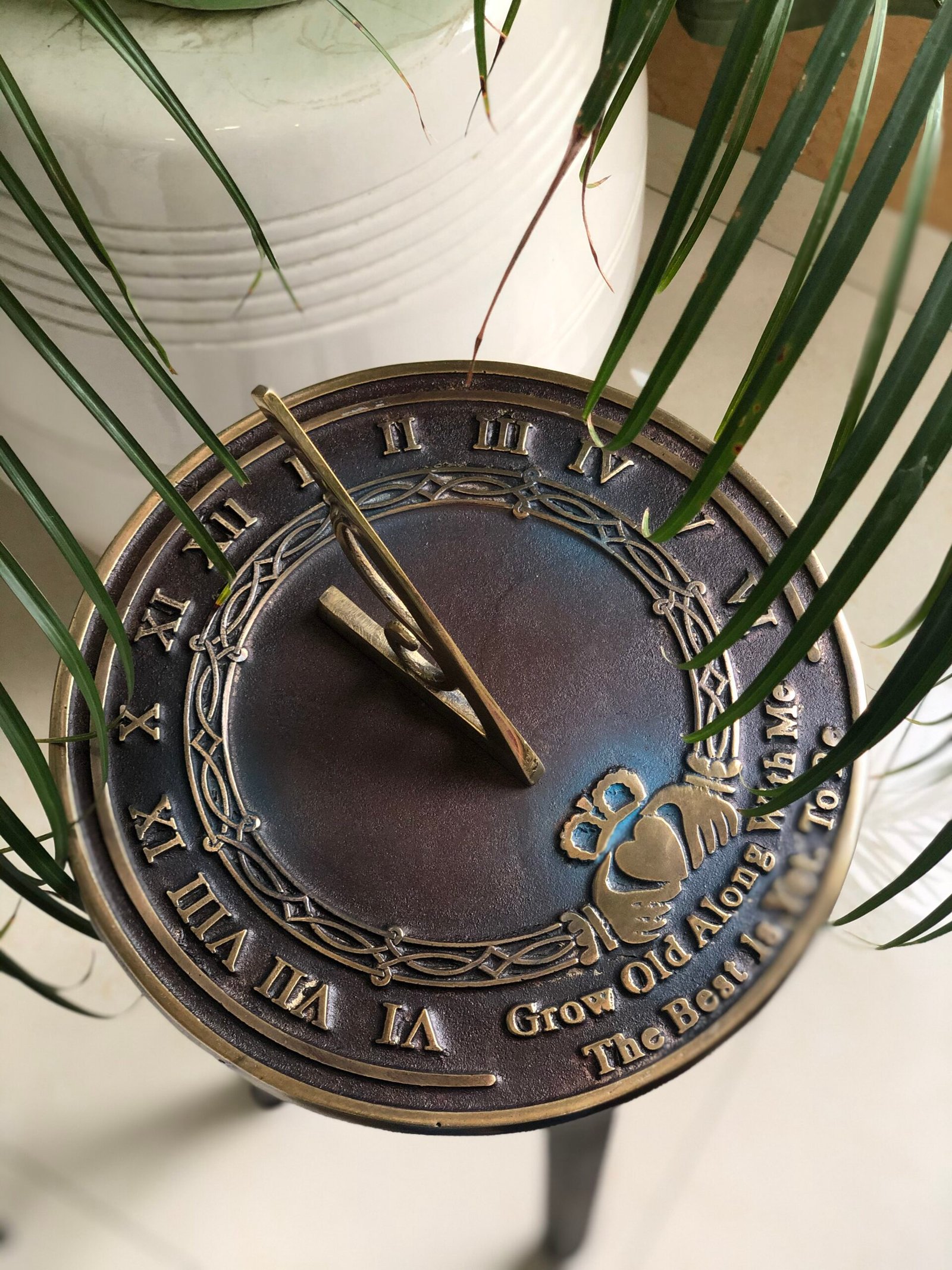 Garden Sundial Grow Old With Me – The Best Is Yet To Be (Copper Antique), Unique Wedding Gift Idea For Parents, Engraved Anniversary Sundial, Home Decor - Image 3