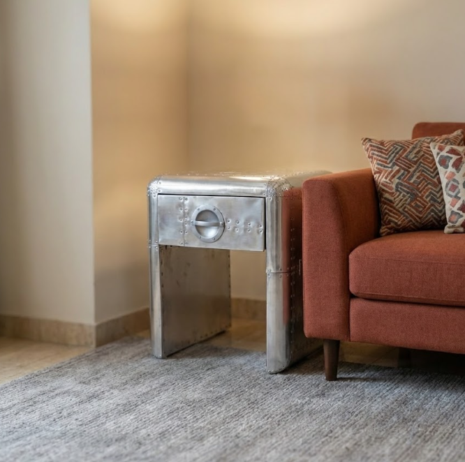 Aviator Industrial Side Table END Table Aluminium Furniture